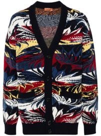 Missoni Patterned intarsia-knit Cardigan Blue at Farfetch