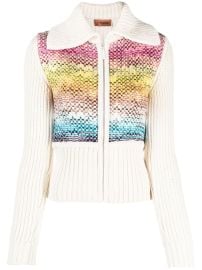 Missoni zigzag-knit Ribbed zip-up Cardigan - at Farfetch