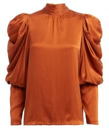 Missy Balloon Sleeve Silk Blouse by Notes du Nord at Intermix