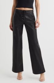 Mistress Rocks Faux Leather Flare Pants at Nordstrom
