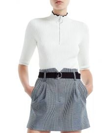 Misty Ribbed Zip-Detail Sweater by Maje at Bloomingdales