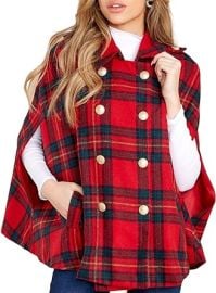 Misumalls Plaid Poncho Jacket at Amazon