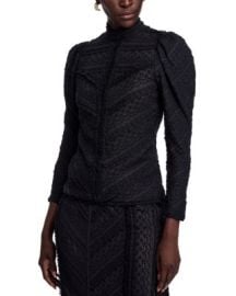Mito Textured High Neck Top at Bloomingdales