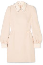 Miu Miu - Crystal-embellished cady mini dress at Net A Porter