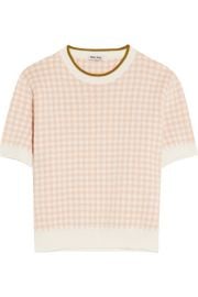 Miu Miu   Intarsia cotton sweater at Net A Porter