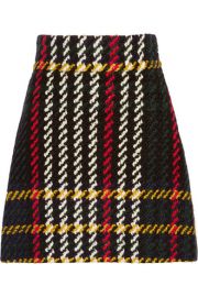 Miu Miu  Plaid wool and cotton-blend boucl-tweed mini skirt at Net A Porter