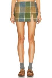 Miu Miu Check Skirt in Cammello Avio FWRD at FWRD