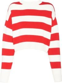 Miu Miu Embroidered Logo Striped Jumper - Farfetch at Farfetch