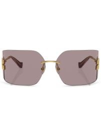 Miu Miu Eyewear Logo oversize-frameless Sunglasses Gold at Farfetch