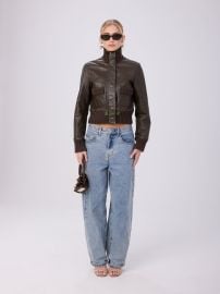 Miu Miu FW 1999 Chocolate Leather Bomber Jacket at Isle of Monday