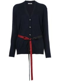 Miu Miu Gingham Belt Cardigan  895 - Buy AW17 Online - Fast Global Delivery  Price at Farfetch