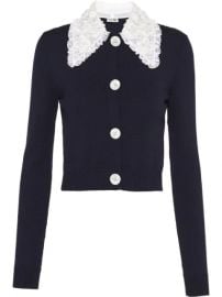 Miu Miu Lace Collar Cardigan - Farfetch at Farfetch