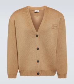 Miu Miu Logo Cardigan at Farfetch