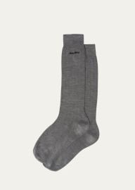 Miu Miu Logo-Knit Silk Sock - at Bergdorf Goodman