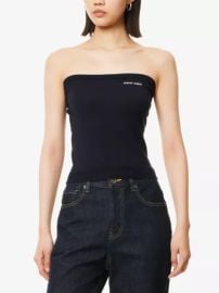 Miu Miu Logo Motif Tube Top at Selfridges