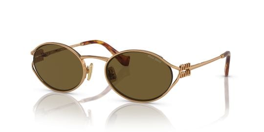 Miu Miu MU 52YS L 54 - 21 with Brown lenses and Gold frame Sunglass Hut at Sunglass Hut