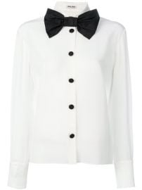 Miu Miu Oversized Bow-tie Shirt  1 050 - Shop AW17 Online - Fast Delivery  Price at Farfetch