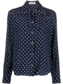 Miu Miu Polka dot silk shirt at Farfetch