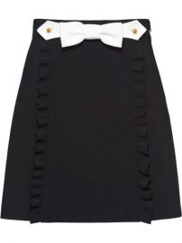 Miu Miu Ruffle Bow Mini Skirt - Farfetch at Farfetch