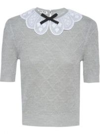 Miu Miu Scalloped Collar Knitted Top - Farfetch at Farfetch