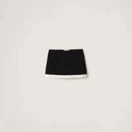 Miu Miu Sequin embellished boucl miniskirt at Miu Miu