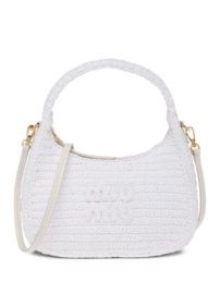 Miu Miu Wander Crochet Hobo Bag in White at Farfetch