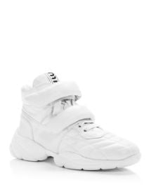 Miu Miu Womens Nappa Leather High Top Sneakers Bloomingdales at Bloomingdales