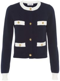 Miu Miu two-tone Cashmere Cardigan - at Farfetch