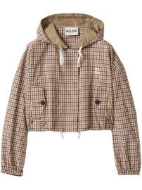Miu Miu vichy-check Jacket Neutrals at Farfetch