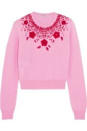 Miu MiuandnbspandnbspEmbellished cashmere sweater at Net A Porter