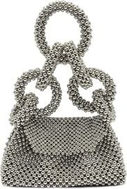 Miuco Pearl Big Ring Top Handle Bag Evening Wedding purse Handmade Beaded Handbag at Amazon