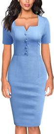 Miusol Women39s Vintage Square Neck Slim Cocktail Pencil Dress at  Womens Clothing store at Amazon