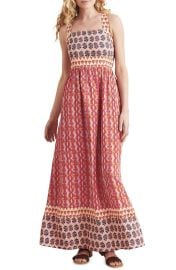 Mix Print Linen Maxi Dress at Nordstrom