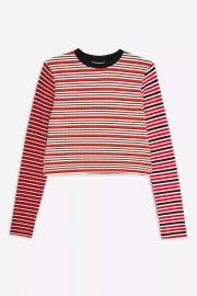 Mix Stripe Long Sleeve Top by Topshop at Topshop