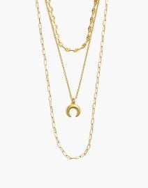 Mixed Chain Chunky Crescent Moon Necklace Set at Madewell