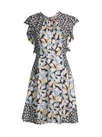 Mixed Flower Fit-&-Flare Dress at Saks Fifth Avenue