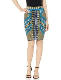 Mixed Geo Motif Pencil Skirt at Amazon