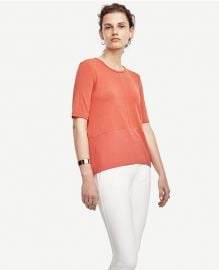 Mixed Media Peplum Top at Ann Taylor