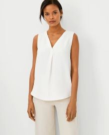 Mixed Media Pleat Front Top at Ann Taylor