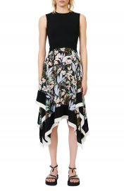 Mixed Media Sleeveless Handkerchief Hem Dress   Nordstrom at Nordstrom