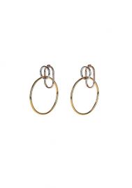 Mixed Metals Triple Ring Earrings by Alexander Wang at Alexander Wang