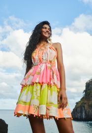 Mixed Neon Garden Layered Mini Dress   at FARM Rio