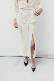 Mixed Organza Satin Effect Skirt at Zara