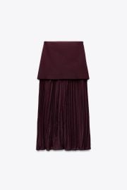 Mixed Pleated Knit Skirt at Zara