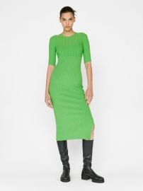 Mixed Rib Sweater Dress -- Bright Peridot FRAME at Frame