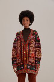 Mixed Tapestry Prints Knit Cardigan FARM Rio at FARM Rio