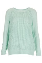 Mixed knit slouchy jumper at Topshop