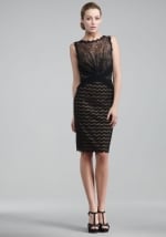 Mixed lace dress by Tadashi Shoji at Neiman Marcus at Neiman Marcus