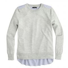 Mixed media sweater at J. Crew