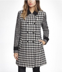 Mixed pattern swing coat at Express